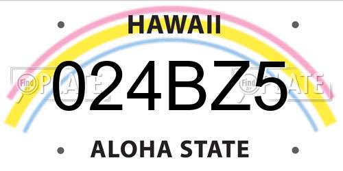 024BZ5 Hawaii License Plate