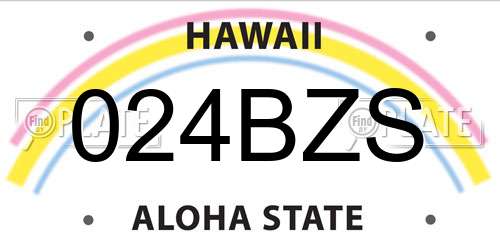024BZS Hawaii License Plate