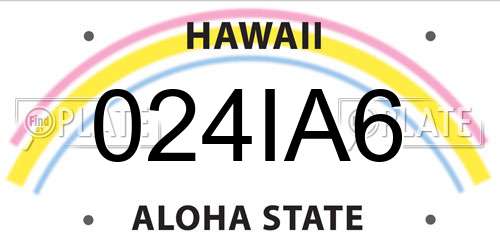 024IA6 Hawaii License Plate