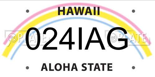 024IAG Hawaii License Plate