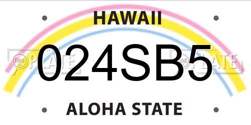 024SB5 Hawaii License Plate