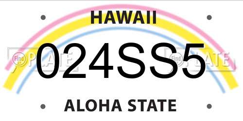 024SS5 Hawaii License Plate