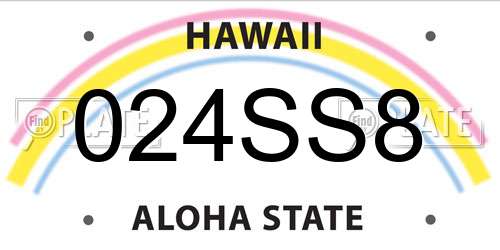 024SS8 Hawaii License Plate