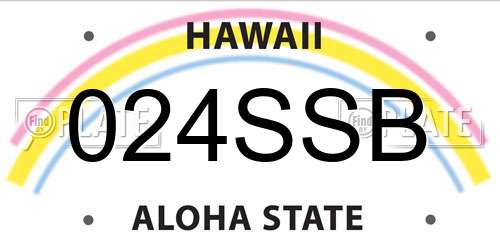024SSB Hawaii License Plate