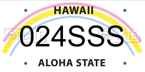 024SSS Hawaii License Plate