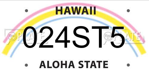 024ST5 Hawaii License Plate