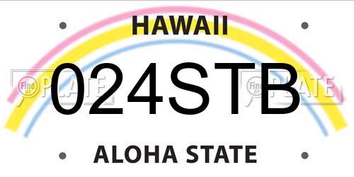 024STB Hawaii License Plate