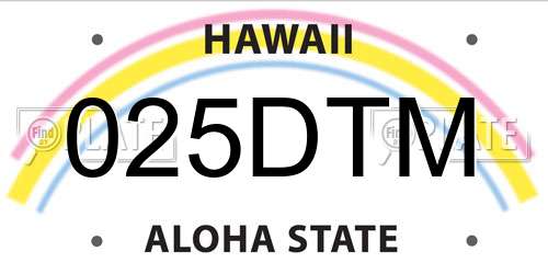 025DTM Hawaii License Plate