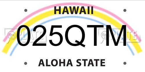 025QTM Hawaii License Plate