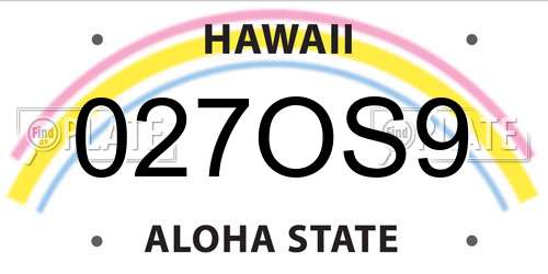027OS9 Hawaii License Plate