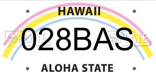 028BAS Hawaii License Plate