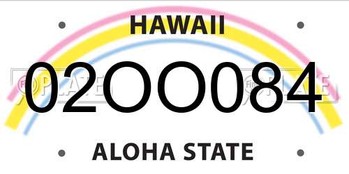 02OO084 Hawaii License Plate