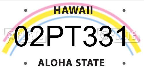 02PT331 Hawaii License Plate