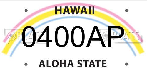 0400AP Hawaii License Plate