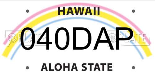 040DAP Hawaii License Plate