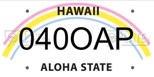 040OAP Hawaii License Plate