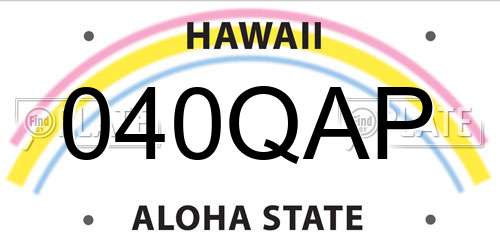 040QAP Hawaii License Plate