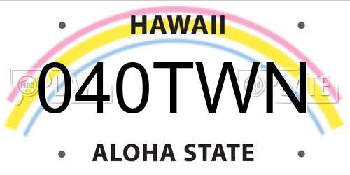 040TWN Hawaii License Plate