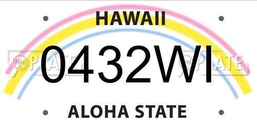 0432WI Hawaii License Plate