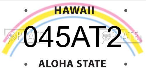 045AT2 Hawaii License Plate