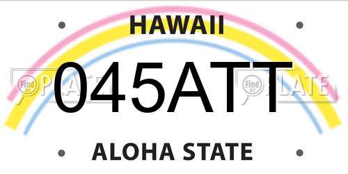 045ATT Hawaii License Plate