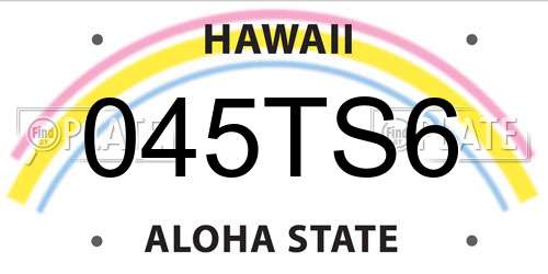 045TS6 Hawaii License Plate
