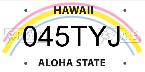 045TYJ Hawaii License Plate
