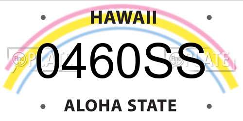 0460SS Hawaii License Plate