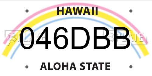 046DBB Hawaii License Plate