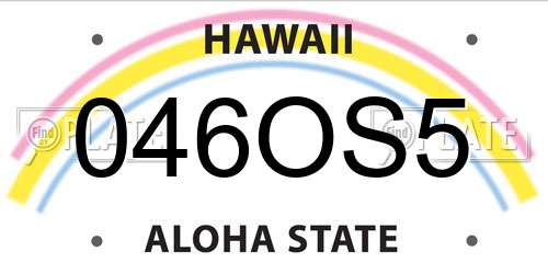 046OS5 Hawaii License Plate