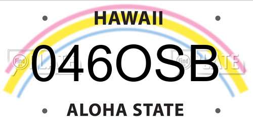 046OSB Hawaii License Plate