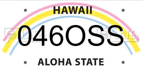 046OSS Hawaii License Plate