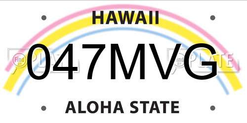 047MVG Hawaii License Plate