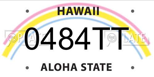 0484TT Hawaii License Plate