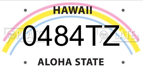 0484TZ Hawaii License Plate