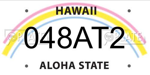 048AT2 Hawaii License Plate