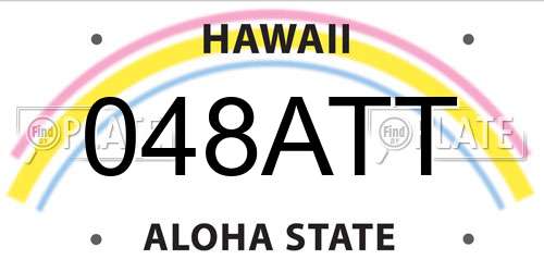 048ATT Hawaii License Plate