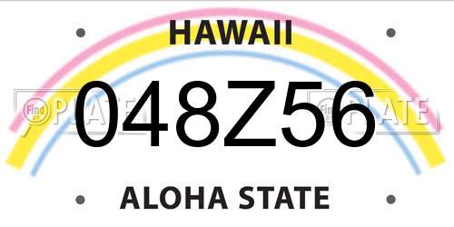 048Z56 Hawaii License Plate