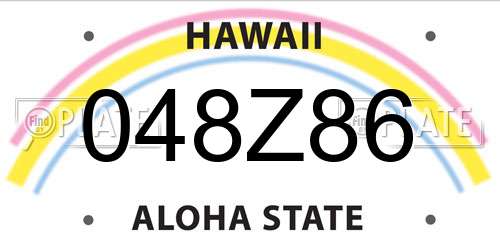 048Z86 Hawaii License Plate