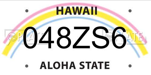 048ZS6 Hawaii License Plate