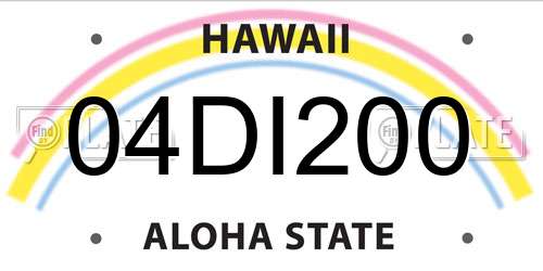 04DI200 Hawaii License Plate