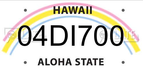 04DI700 Hawaii License Plate