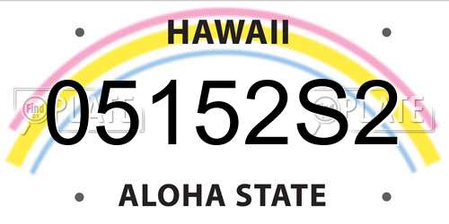 05152S2 Hawaii License Plate