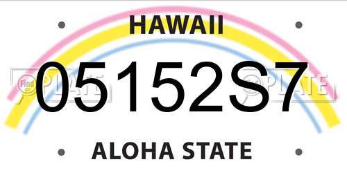 05152S7 Hawaii License Plate