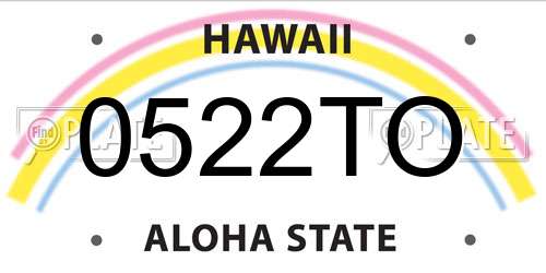 0522TO Hawaii License Plate