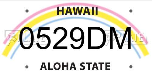 0529DM Hawaii License Plate