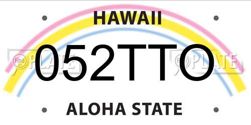 052TTO Hawaii License Plate