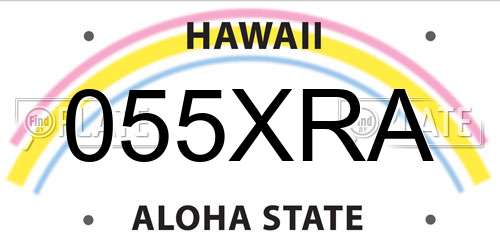 055XRA Hawaii License Plate