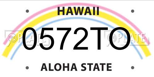 0572TO Hawaii License Plate