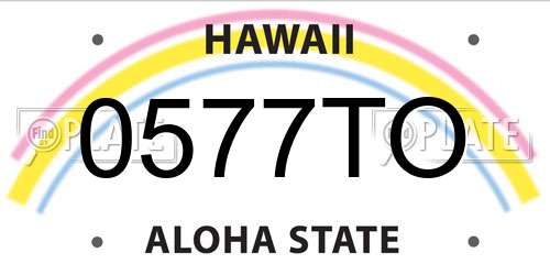 0577TO Hawaii License Plate